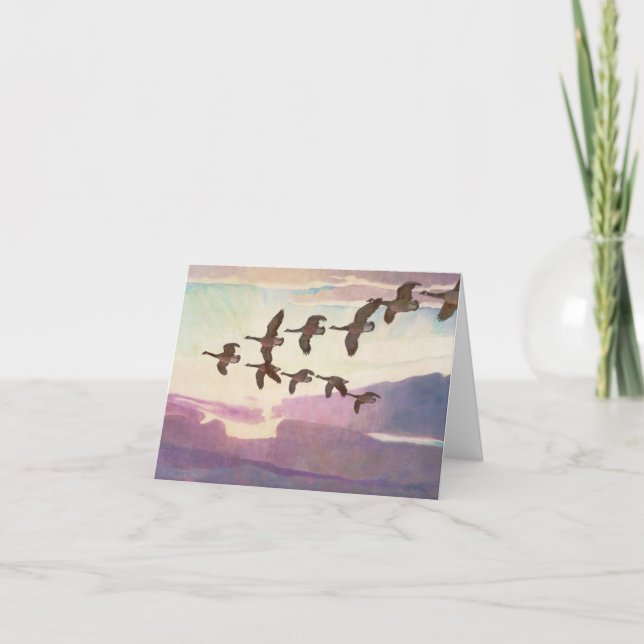 Canada Geese in Spring by Newell Convers Wyeth Thank You Card (Front)