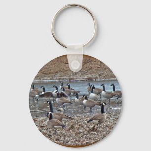 Canada Geese on Green Lane Reservoir Keychain
