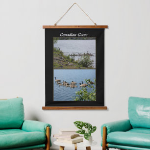 Canada Geese Wood Topped Wall Tapestry