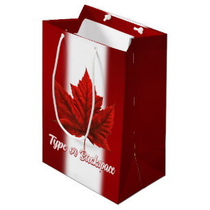 Canada Gift Bags Personalize Maple Leaf Gift Bag
