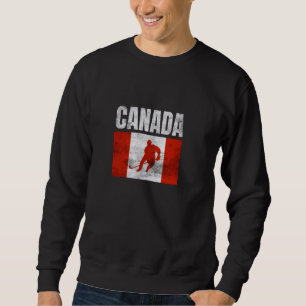 Canada Gifts Hockey Canadian Maple Leaf Flag Souve Sweatshirt