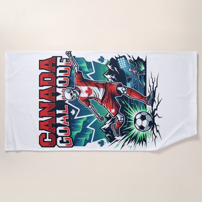 Canada Goal Mode Skeleton Striker Nations Dynamic  Beach Towel (Front)