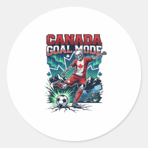 Canada Goal Mode Skeleton Striker Nations Dynamic Classic Round Sticker