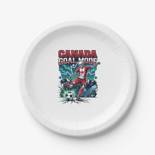 Canada Goal Mode Skeleton Striker Nations Dynamic  Paper Plate (Front)