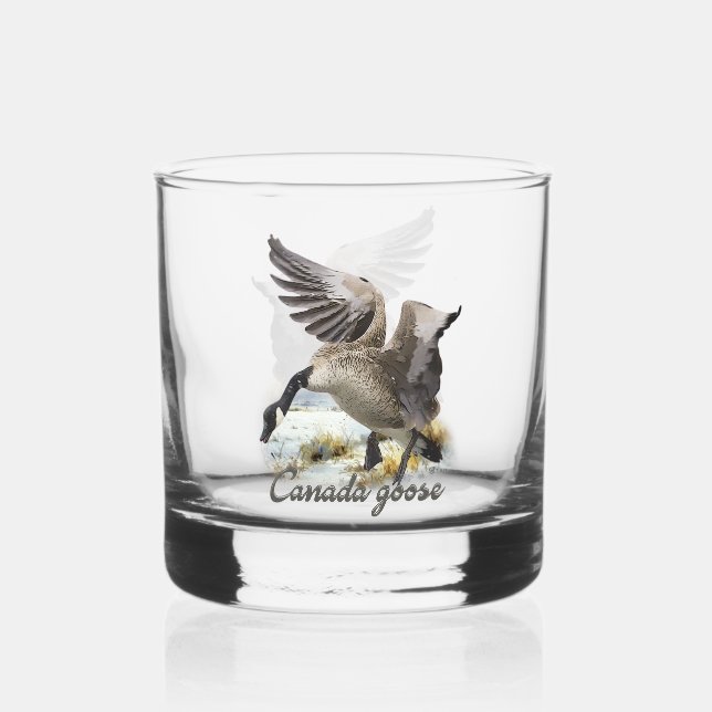 Canada goose, Art Whiskey Glass (Front)