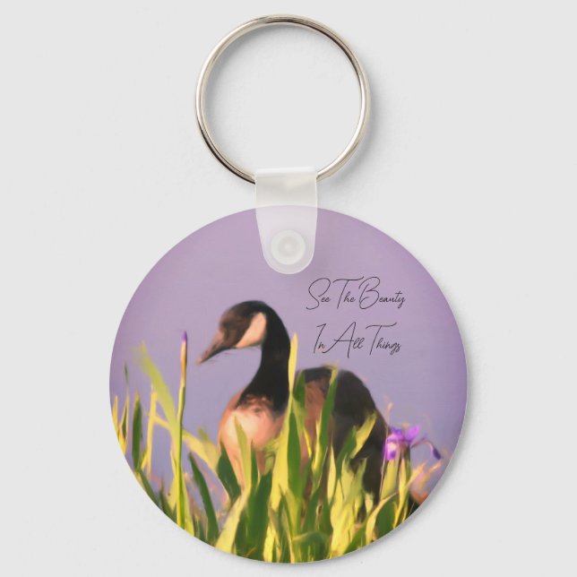 Canada Goose Beauty Inspirational  Keychain (Front)