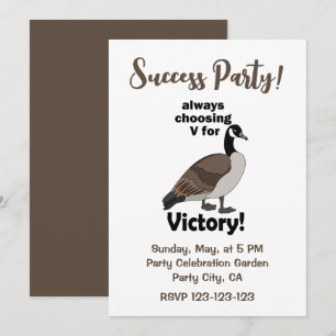 Canada Goose Bird Choosing Victory Success Party Invitation