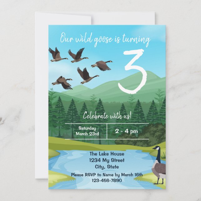 Canada Goose Birthday Invitation (Front)