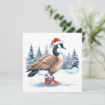 Canada Goose Canadian Christmas Holiday Card<br><div class="desc">Cool "Canada Goose Candian Christmas" design depicts a watercolour illustratio of a Canada goose wearing a toque and Canadian boots against a wintery Canada landscape.  This colourful and fun Canadian Christmas goose design makes a great gift for your favourite winter-loving Canadian.</div>