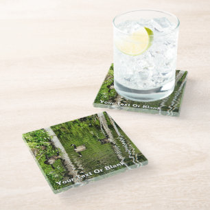 (Canada) Goose Green Glass Coaster