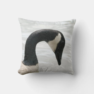 Canada Goose in Water Throw Pillow