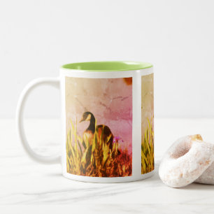 Canada Goose Irises 2 Nature Art    Two-Tone Coffee Mug