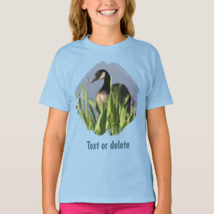 Canada Goose Irises Animal Art  T-Shirt