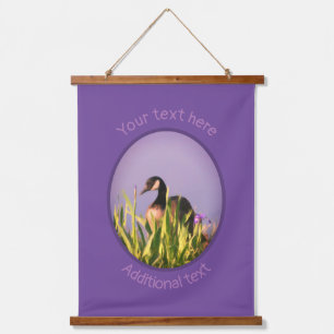 Canada Goose Irises Nature Art Personalized Hanging Tapestry