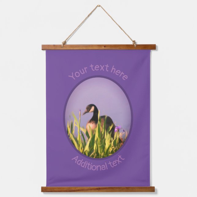Canada Goose Irises Nature Art Personalized Hanging Tapestry (Front)