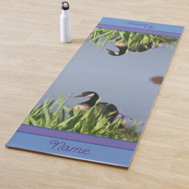Canada Goose Irises Nature Art Personalized Yoga Mat (In Situ)