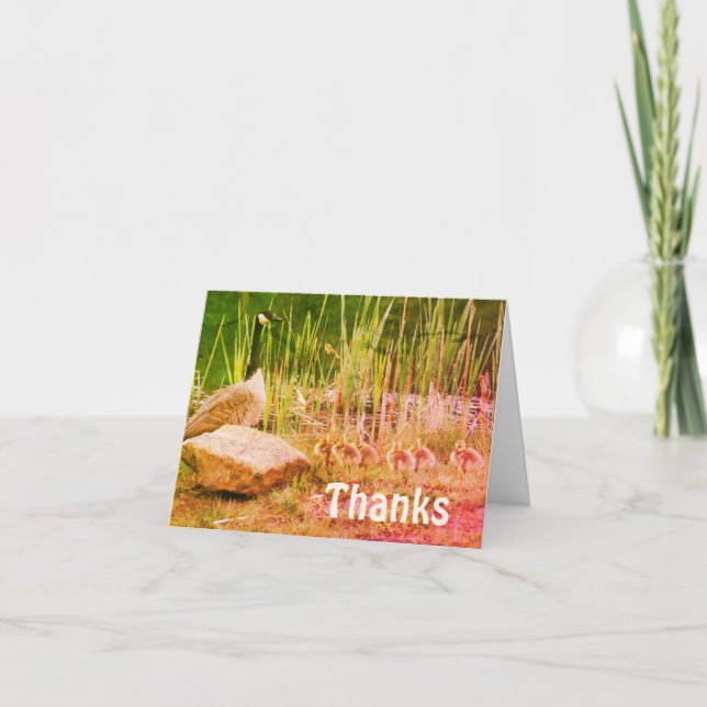 Canada Goose Mom Babies Nature Carte de remercieme (Devant)