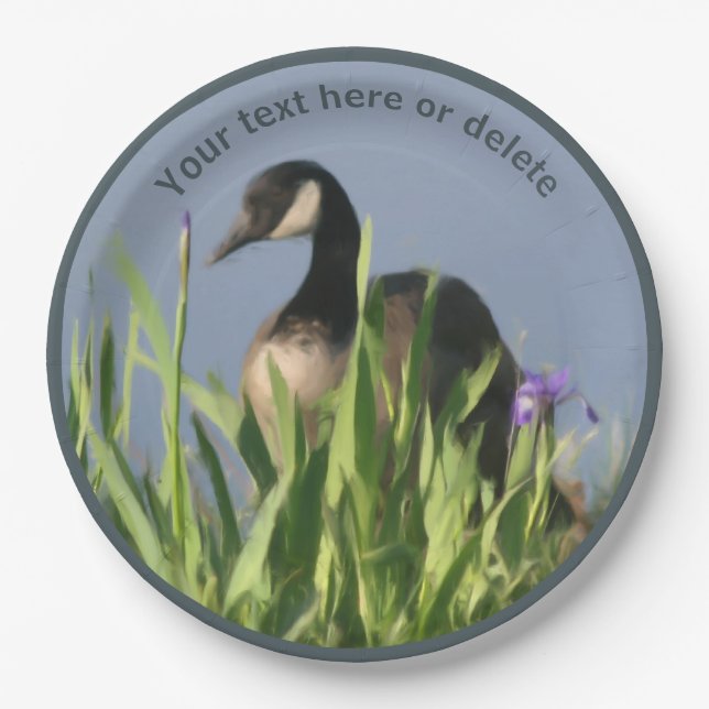 Canada Goose Nature Art Personalized Party   Paper Plate (Front)