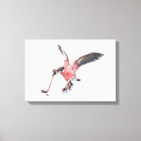 Canada Goose Playing Hockey