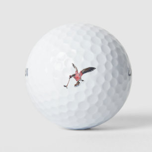 Canada Goose Playing Hockey Golf Balls