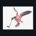 Canada Goose Playing Hockey Postcard<br><div class="desc">Happy Winter Holidays!</div>