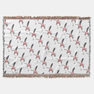 Canada Goose Playing Hockey Throw Blanket