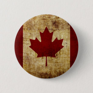 Canada / grunged Flag 2 Inch Round Button