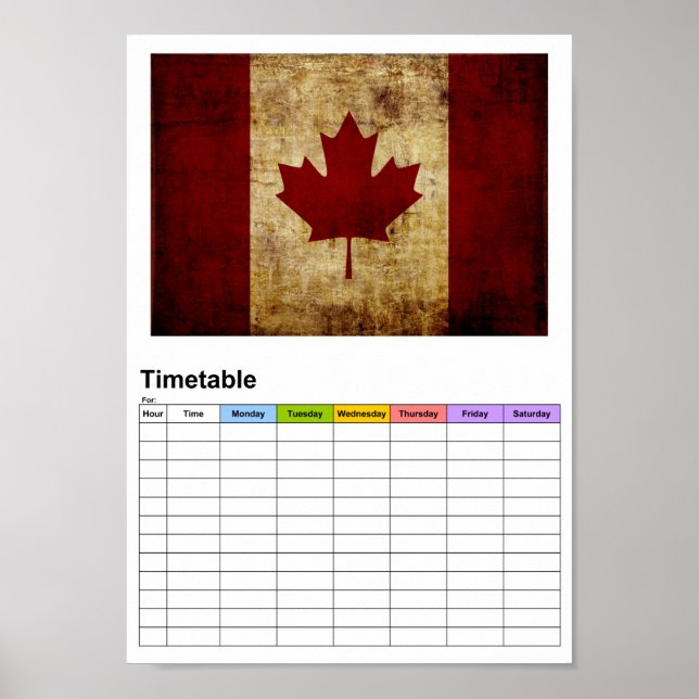 Canada/grunged flag  / Timetable Poster (Front)