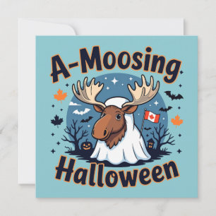 Canada Halloween Moose Holiday Card