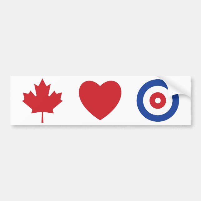 Canada heart curling bumper sticker (Front)