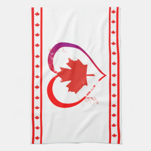 Canada heart kitchen towel