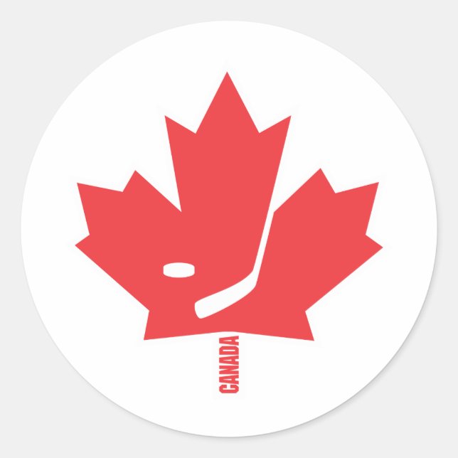 Canada Hockey Maple Leaf Classic Round Sticker (Front)