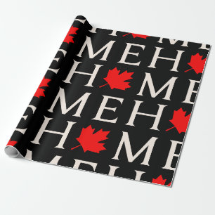 canada home maple leaf canadian wrapping paper