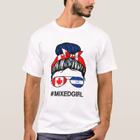 Canada Honduras Flag Canadian Honduran Messy Bun