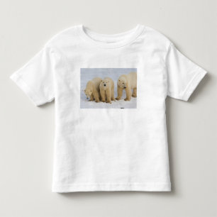 Canada, Hudson Bay. Polar bear mother with two Toddler T-shirt