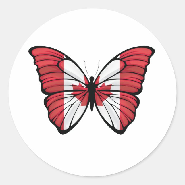 Canada Hypolimnas Butterfly Classic Round Sticker (Front)