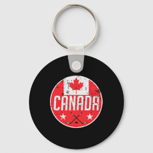 Canada Ice Hockey Flag Jersey Supporter Canadian F Keychain
