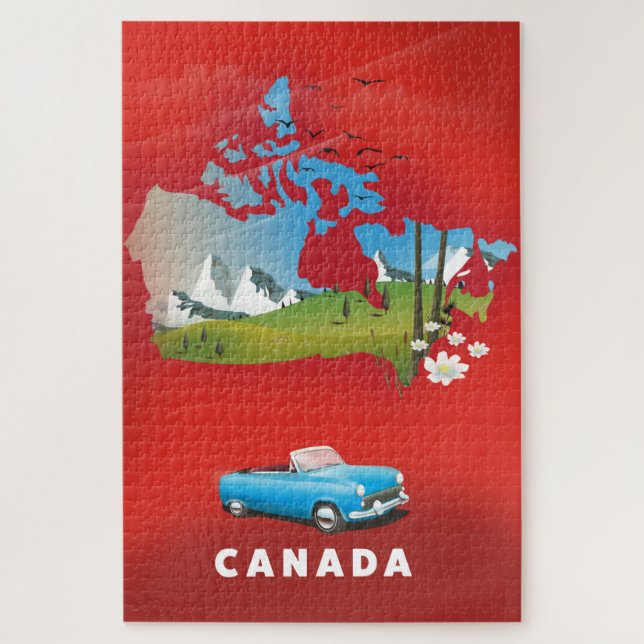 Canada illustrated travel print. jigsaw puzzle (Vertical)