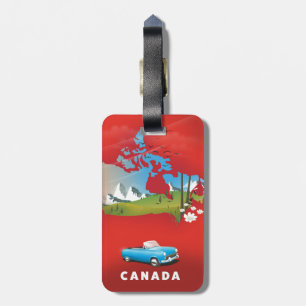 Canada illustrated travel print. luggage tag
