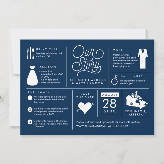 Canada Infographic Save the Date Annoucement Invitation (Front)