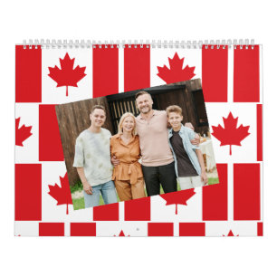 Canada   Insert Photo Canadian Flag Pattern 2025 Calendar