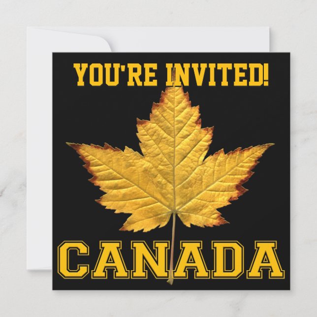 Canada Invitations Personalize Varsity Canada RSVP (Front)
