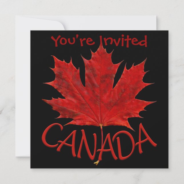 Canada Invitations Personalized Canada Flag RSVP (Front)