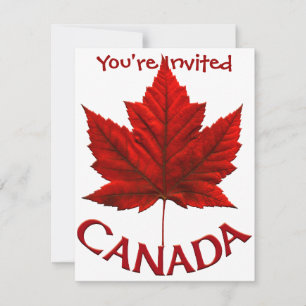 Canada Invitations Personalized Canada Flag RSVP