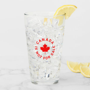 Canada is not for sale red maple leaf custom text glass