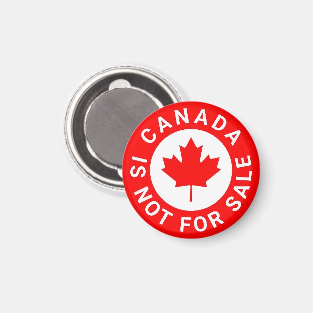 Canada is not for sale red maple leaf custom text magnet (Front/Back)