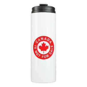 Canada is not for sale typography red maple leaf thermal tumbler