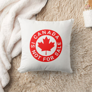 Canada is not for sale typography red maple leaf throw pillow