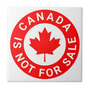 Canada is not for sale typography red maple leaf tile