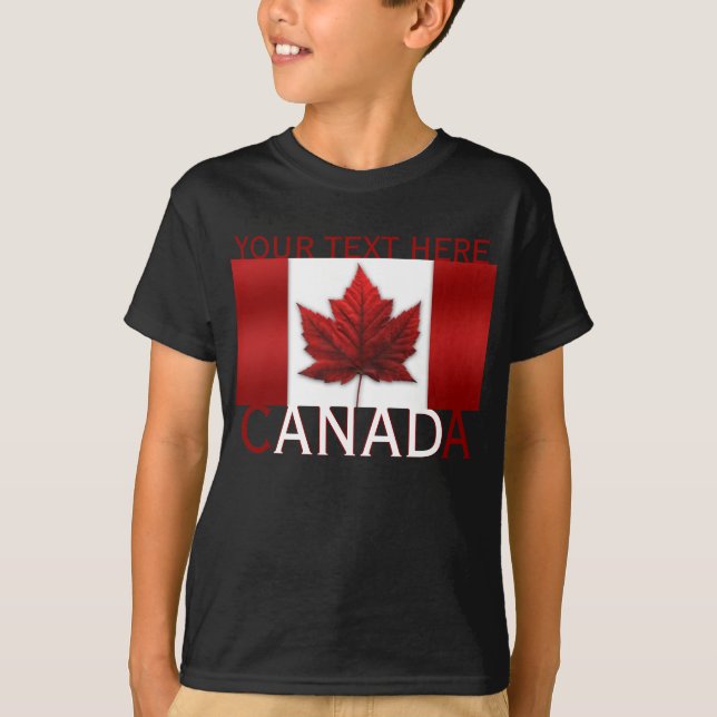 Canada Kid's Shirt Canada Flag Kid's Souvenir Tops (Front)